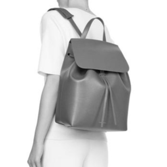 Mansur Gavriel Grained Calfskin Leather Bucket Mini Backpack Rosa - Picture 13 of 13